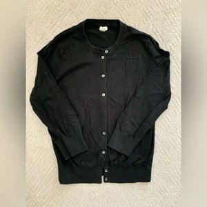 J. Crew black knit 3/4 sleeve cardigan size small.
